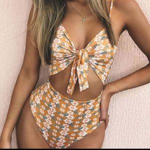 Cute Floral one piece bikini